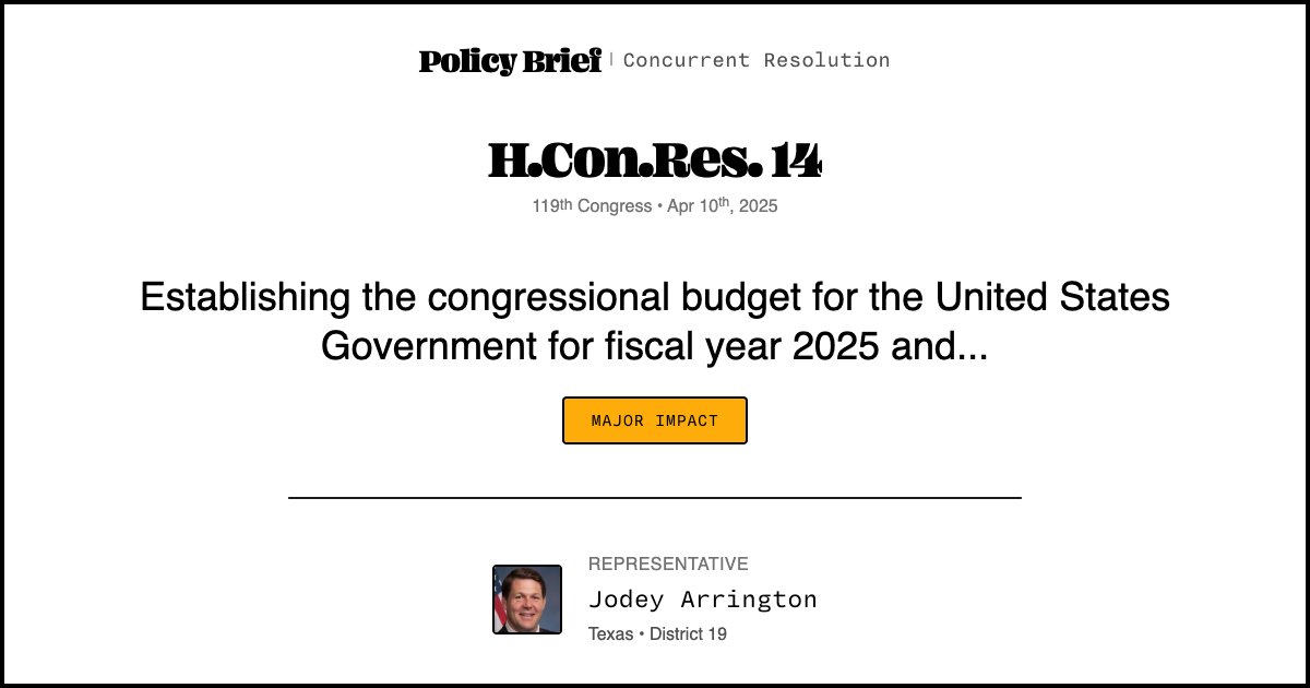 H.CON.RES. 14 - Establishing the congressional budget for the United ...