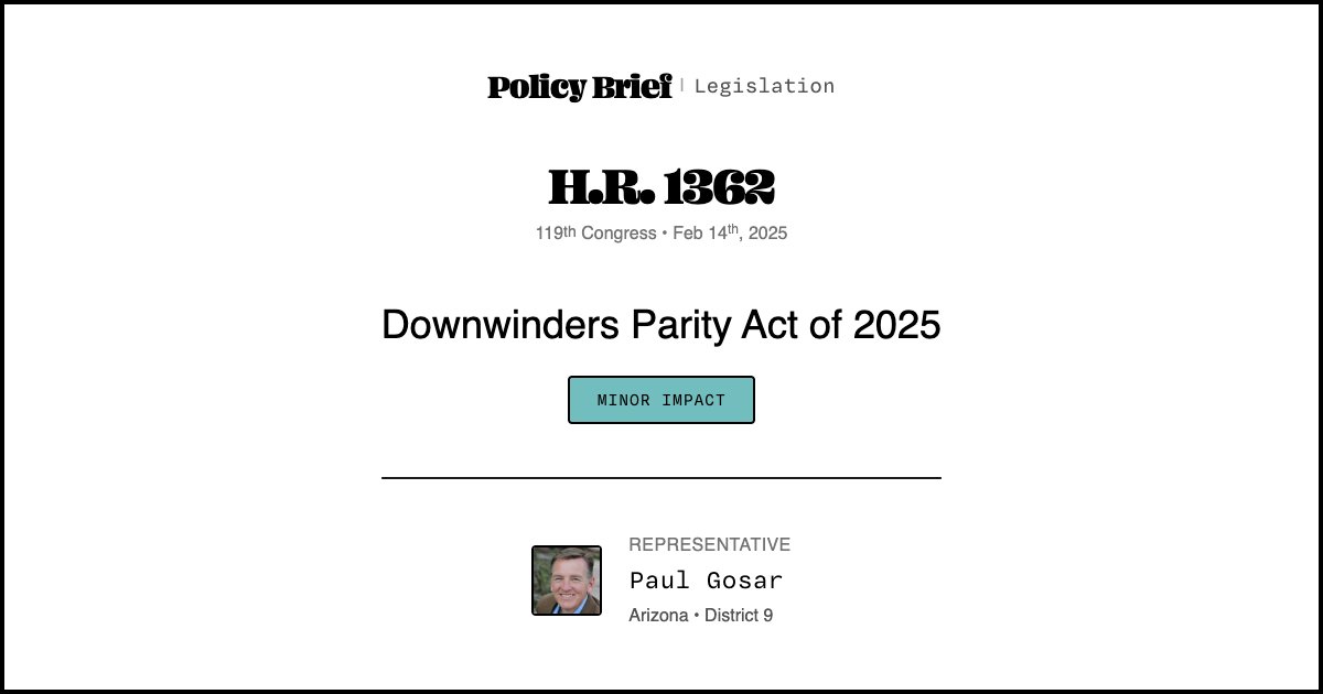 Downwinders Form.pdf H.R. 1362 - Downwinders Parity Act of 2025