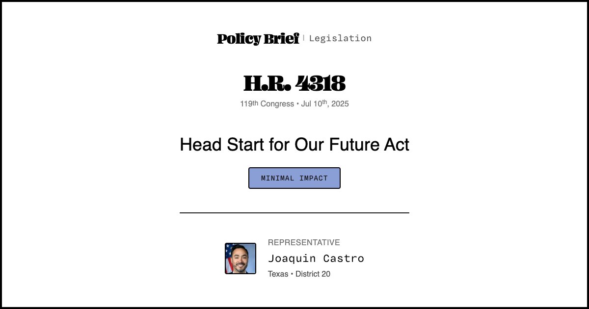H.R. 4318 - Head Start for Our Future Act